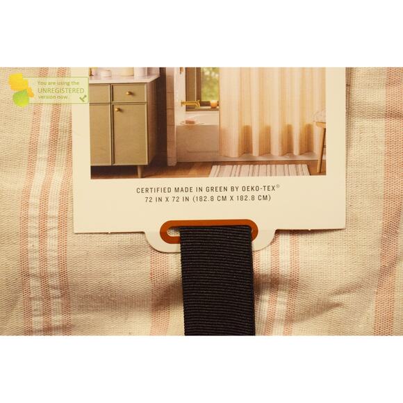 Hearth & Hand with Magnolia Vertical Stripe Shower Curtain Beige/Blush* - Picture 3 of 5